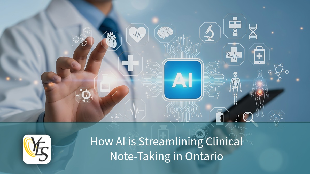 Doctor using AI-powered note-taking tool during patient consultation